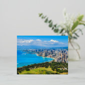 Skyline van Honolulu, Hawaï. Folie Feestdagen Briefkaart (Staand Voorkant)