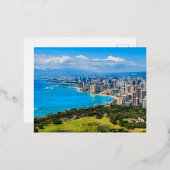 Skyline van Honolulu, Hawaï. Folie Feestdagen Briefkaart (Voorkant / Achterkant)