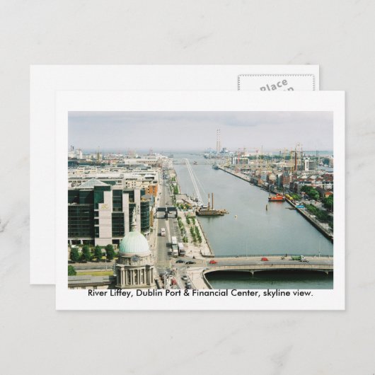 skyline van Ierland, Dublin Port & Financial Centr Briefkaart (Voorkant / Achterkant)