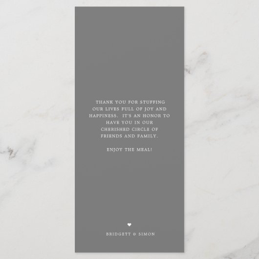 Skyline van Las Vegas | Het diner menu van het huw (Achterkant)