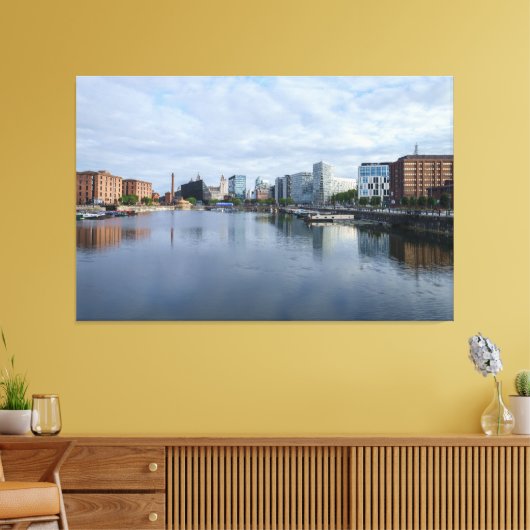skyline van Liverpool Canvas Afdruk (Insitu (Woonkamer))