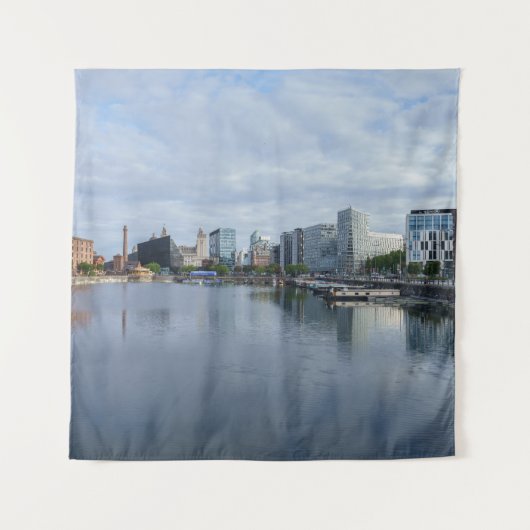 skyline van Liverpool Wandkleed (Voorkant)
