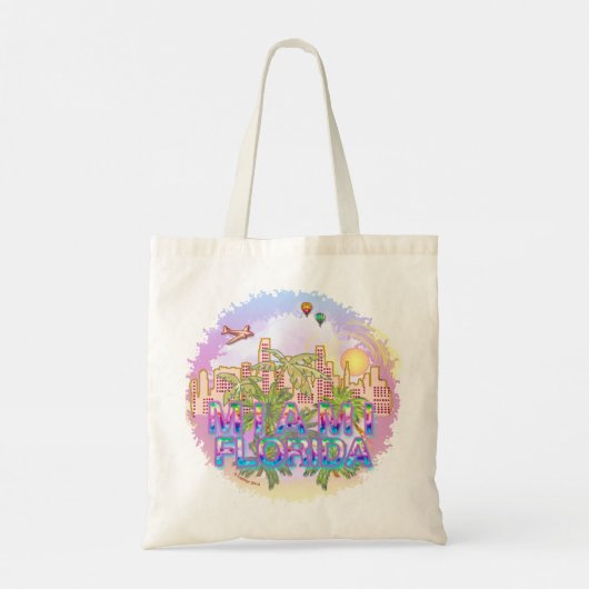 skyline van miami-canvas tas (Achterkant)