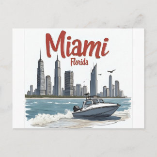 Skyline van Miami City Florida Briefkaart