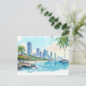 Skyline van Miami City Florida Briefkaart (Staand voorkant)
