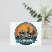 Skyline van Miami City Florida Briefkaart (Staand voorkant)