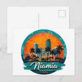 Skyline van Miami City Florida Briefkaart (Voorkant / Achterkant)