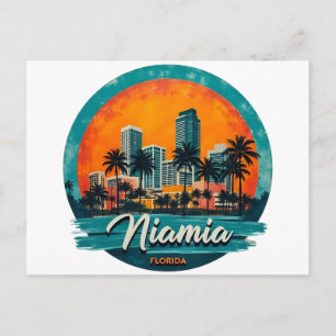 Skyline van Miami City Florida Briefkaart