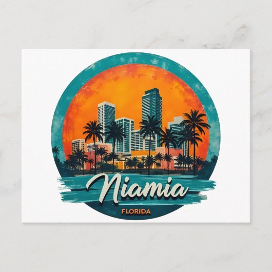 Skyline van Miami City Florida Briefkaart (Voorkant)