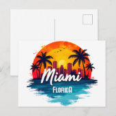 Skyline van Miami City Florida Briefkaart (Voorkant / Achterkant)