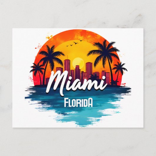 Skyline van Miami City Florida Briefkaart (Voorkant)