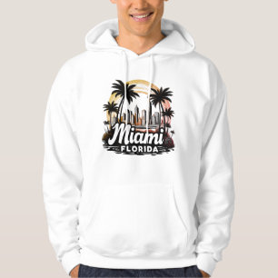 Skyline van Miami City Florida Hoodie
