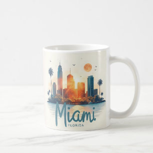 Skyline van Miami City Florida Koffiemok