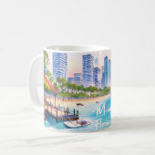 Skyline van Miami City Florida Koffiemok (Voorkant links)