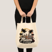 Skyline van Miami City Florida Tote Bag (Voorkant (product))
