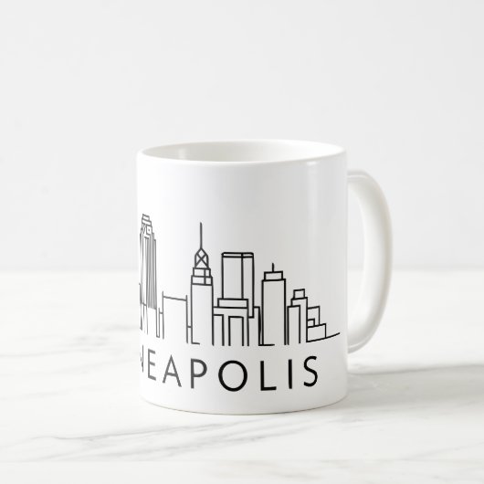 Skyline van Minneapolis – CityScape Design Koffiemok (Voorkant rechts)