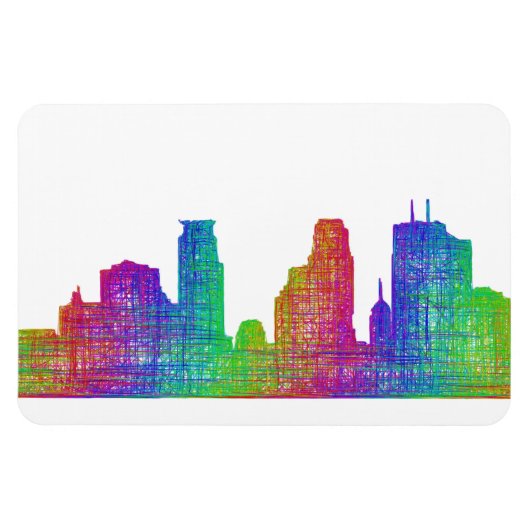 skyline van Minneapolis Magneet (Horizontaal)
