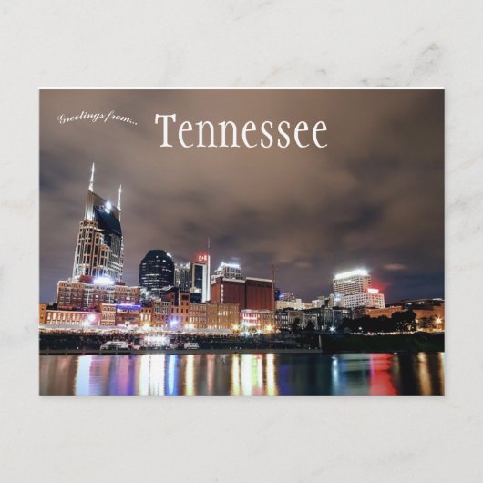 Skyline van Nashville Tennessee Verenigde Staten Briefkaart (Voorkant)