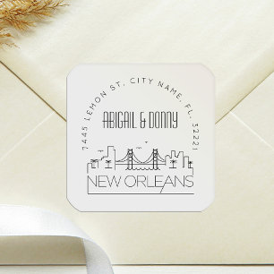 Skyline van New Orleans Afdichting van vooraf ge Vierkante Sticker