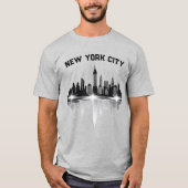 Skyline van New York City Mannen Grey T-shirt (Voorkant)