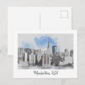 Skyline van New York City - vakantiereizen naar Ma Feestdagenkaart (Voorkant / Achterkant)