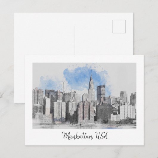 Skyline van New York City - vakantiereizen naar Ma Feestdagenkaart (Voorkant / Achterkant)