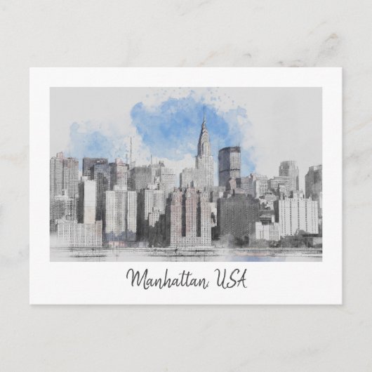 Skyline van New York City - vakantiereizen naar Ma Feestdagenkaart (Voorkant)