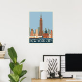  skyline van New York - Empire State Build Poster (Thuiskantoor)