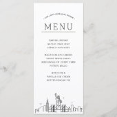 skyline van new york | Het diner menu van het huwe (Voorkant)