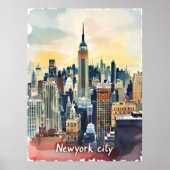  skyline van New York | Modern stedelijk Poster (Voorkant)