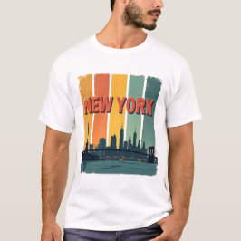  skyline van new york retro esthetisch t-shirt