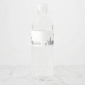 skyline van new york | welkomstbericht waterfles etiket (Achterkant)