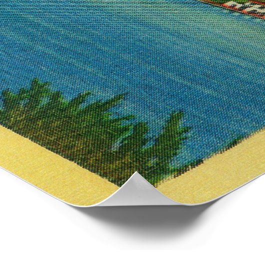 Skyline van Oakland over het Merritt-meer Poster (Hoek)