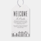 Skyline van Omaha City | Welkomststijl 2 Cadeaulabel (Voorkant)