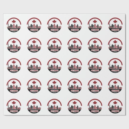 Skyline van Ottawa Canada Cadeaupapier (Vlak)
