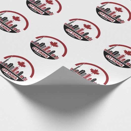 Skyline van Ottawa Canada Cadeaupapier (Hoek)