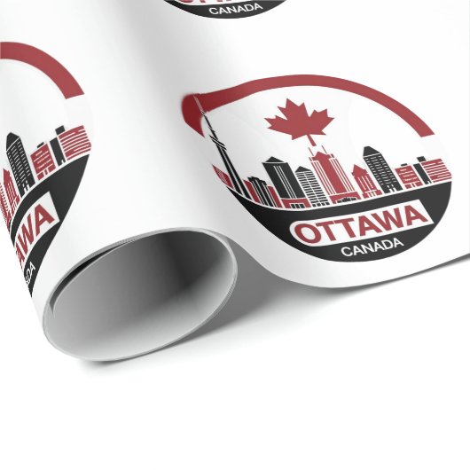Skyline van Ottawa Canada Cadeaupapier (Rol Hoek)