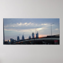 Skyline van Philadelphia met Highway Poster