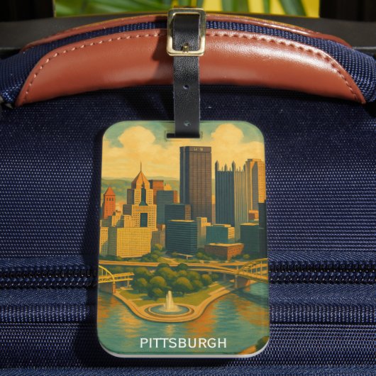 skyline van Pittsburgh Bagagelabel (Voorkant Insitu 2)