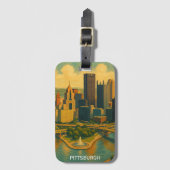 skyline van Pittsburgh Bagagelabel (Voorkant (verticaal))