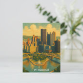  skyline van Pittsburgh Briefkaart (Staand voorkant)