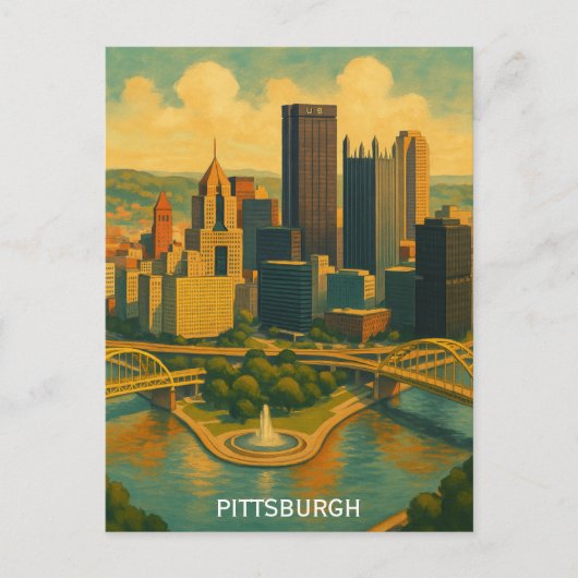 skyline van Pittsburgh Briefkaart (Voorkant)