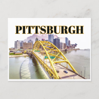 Skyline van Pittsburgh en Fort Pitt Bridge Briefkaart