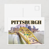 Skyline van Pittsburgh en Fort Pitt Bridge Briefkaart (Voorkant / Achterkant)