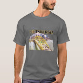 Skyline van Pittsburgh en Fort Pitt Bridge T-shirt (Voorkant)