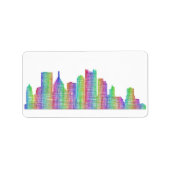 Skyline van Pittsburgh Etiket (Voorkant)