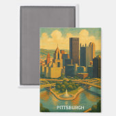  skyline van Pittsburgh Magneet (Voorkant / Achterkant)