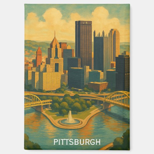 skyline van Pittsburgh Magneet (Voorkant)
