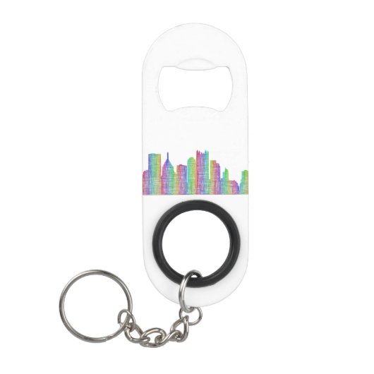 skyline van Pittsburgh Mini Flessenopener (Voorkant)