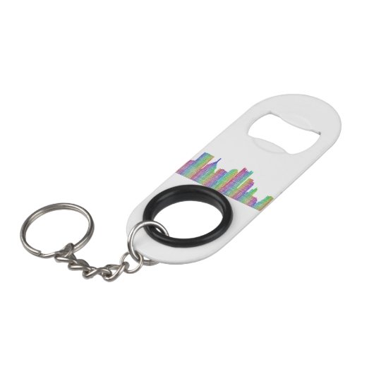 skyline van Pittsburgh Mini Flessenopener (Voorkant Gekanteld)